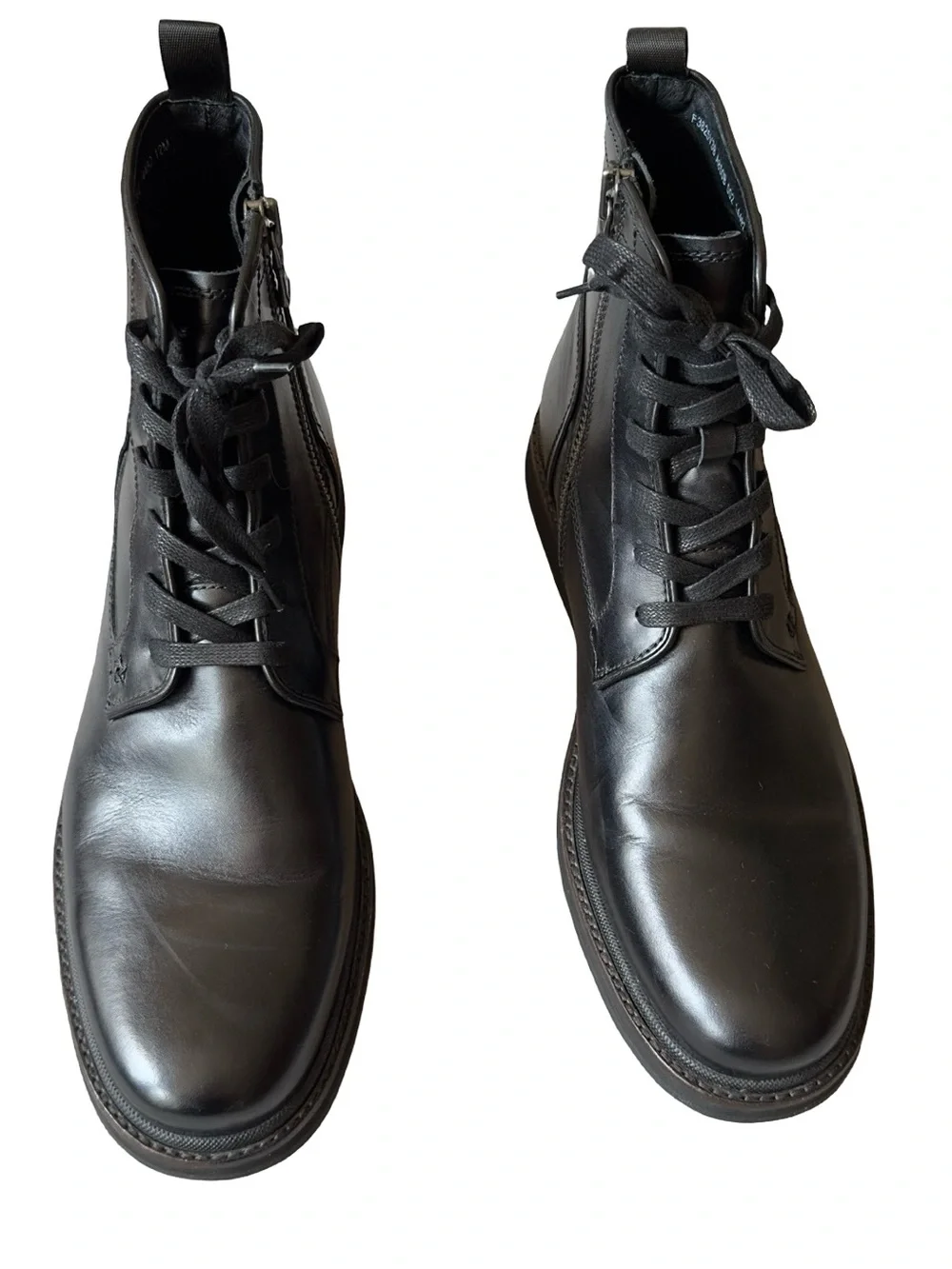 John Varvatos Men's Mineral Black Brooklyn Lug Lace Boots - SIZE 12